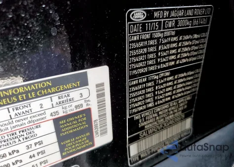 2016 Land Rover Range Rover Sport Hse from USA, damaged, VIN SALWR2VF3GA639978